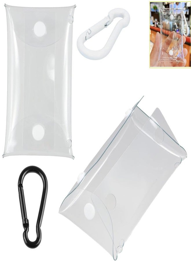 DraCra 2 Pack Clear Figure Display Bag Pocket Pouch Case Coin Purse Credit Card Holder Minimalist Wallet with 2 Side Snap Hook for Trinkets Girls ID Keys Lipstick Earbuds - Image 1