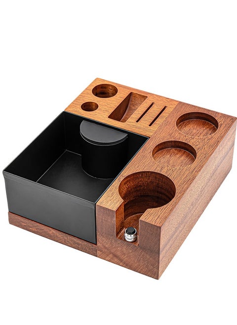 58mm Italian Coffee Machine Handle Bracket Coffee Dregs Box Bar Storage Rack Multi-Functional Solid Wood Dregs Box Pressed Powder Base