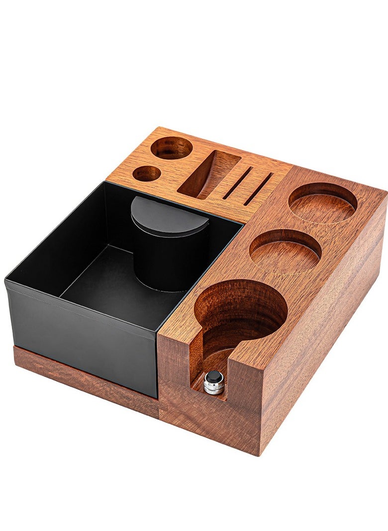 58mm Italian Coffee Machine Handle Bracket Coffee Dregs Box Bar Storage Rack Multi-Functional Solid Wood Dregs Box Pressed Powder Base