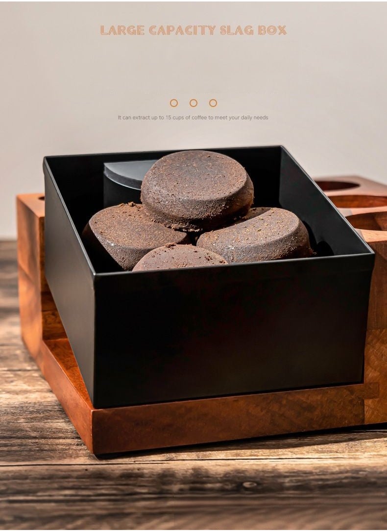 58mm Italian Coffee Machine Handle Bracket Coffee Dregs Box Bar Storage Rack Multi-Functional Solid Wood Dregs Box Pressed Powder Base