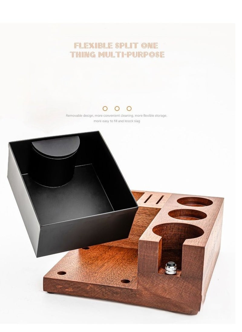 58mm Italian Coffee Machine Handle Bracket Coffee Dregs Box Bar Storage Rack Multi-Functional Solid Wood Dregs Box Pressed Powder Base