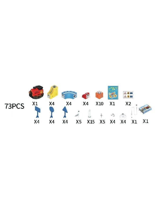 ماجني الاصحاب 73-Piece DIY Magnetic Levitation Track Set – Anti-Gravity Maglev Train Toy with Rechargeable Battery & USB Charger – 3D Loop Coaster Building Kit for Kids Ages 3+ - Image 4