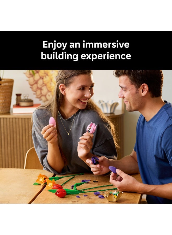 ليغو Botanicals باقة التوليب، مجموعة بناء ديكور الزهور للبالغين، هدية أعياد الميلاد (٥٧٦ قطعة) 11501 - Image 4