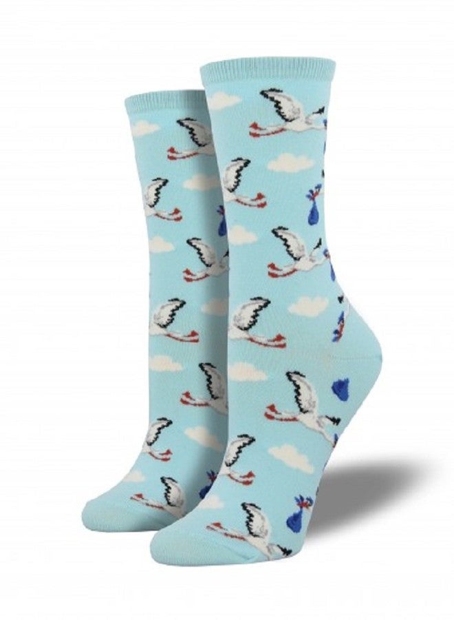 Socksmith Womens Crew Socks Special Delivery One Size Blue