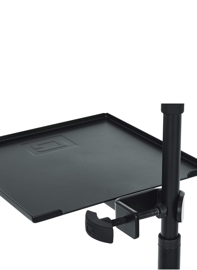 Gator Gator FrameworksCases Microphone Stand Clamp-On Utility Surface Area with 10 Pound Weight Capacity, 9" x 9" Shelf  - Image 1