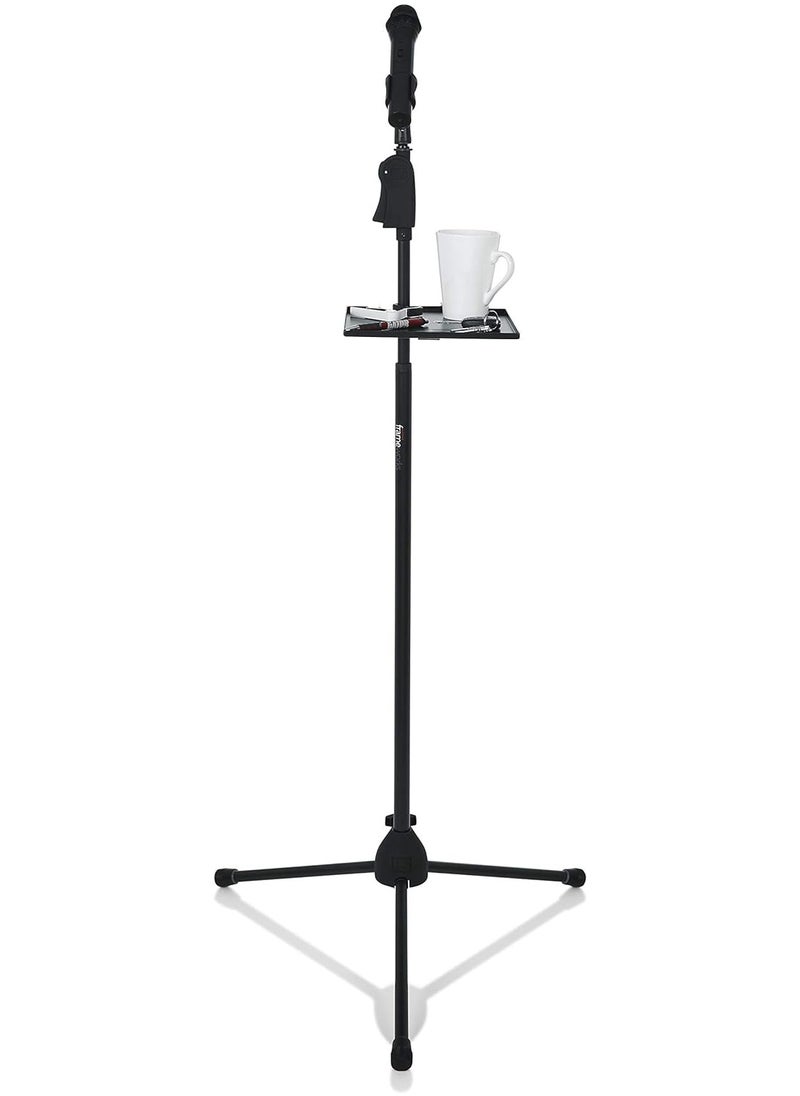 Gator Gator FrameworksCases Microphone Stand Clamp-On Utility Surface Area with 10 Pound Weight Capacity, 9" x 9" Shelf  - Image 3
