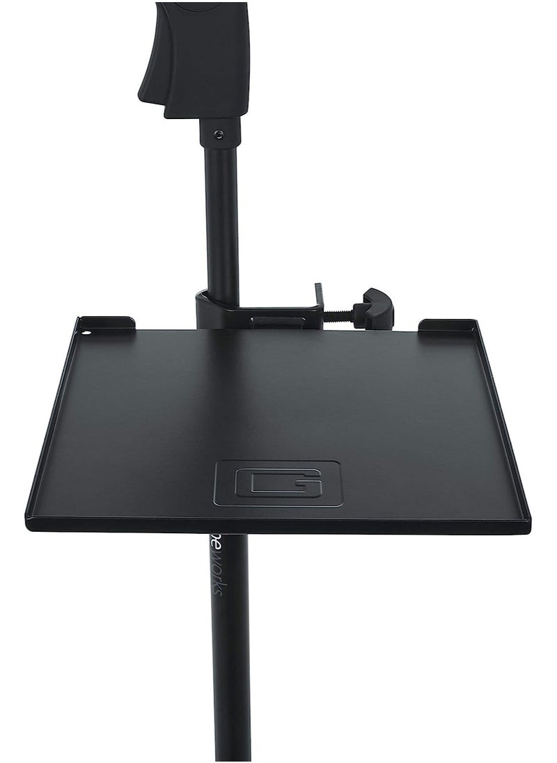 Gator Gator FrameworksCases Microphone Stand Clamp-On Utility Surface Area with 10 Pound Weight Capacity, 9" x 9" Shelf  - Image 5