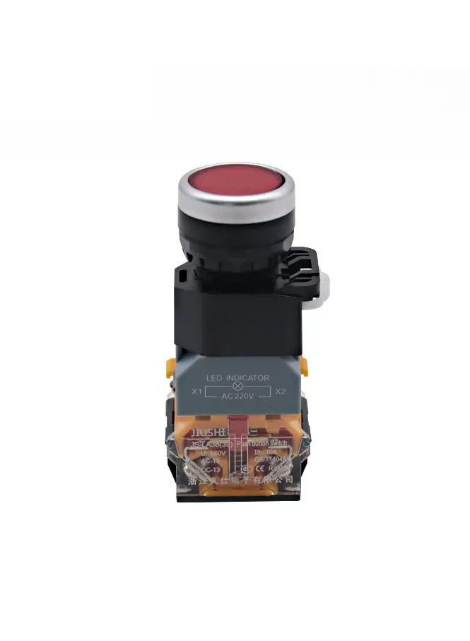 KNP LA38-11D is a robust push button switch designed for 24V applications featuring a vibrant red color that clearly indicates its function This switch is perfect for a wide range of industrial and commercial uses ensuring both visibility and reliability. - Image 3