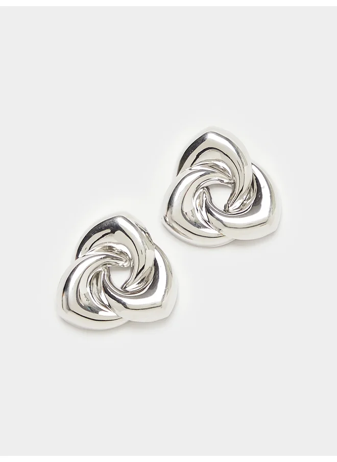 ستايلي Styli Metallic Finish Stud Earrings