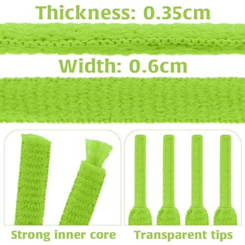 DELELE 2Pair Oval Shoes laces 42 Colors Half Round 1/4" Athletic ShoeLaces for Sport/Running Shoes Shoe Strings Scallion Green -45 inch - Image 3