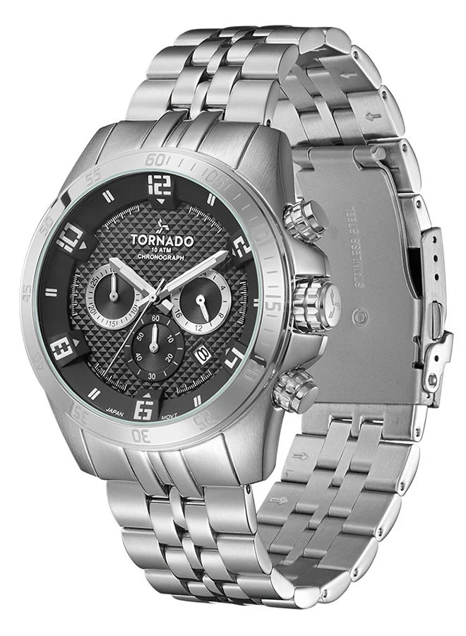 TORNADO Men's Spectra Chronograph Black Dial Wrist Watch - T3149B-SBSB - 46MM