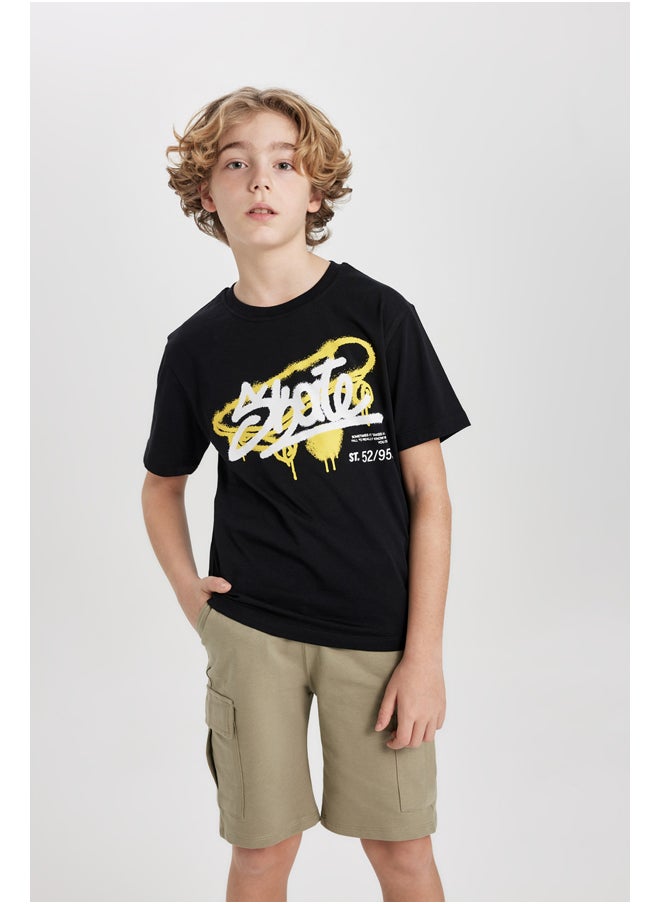 DeFacto - Boy Regular Fit Crew Neck Knitted Short Sleeve T-Shirt - Image 1