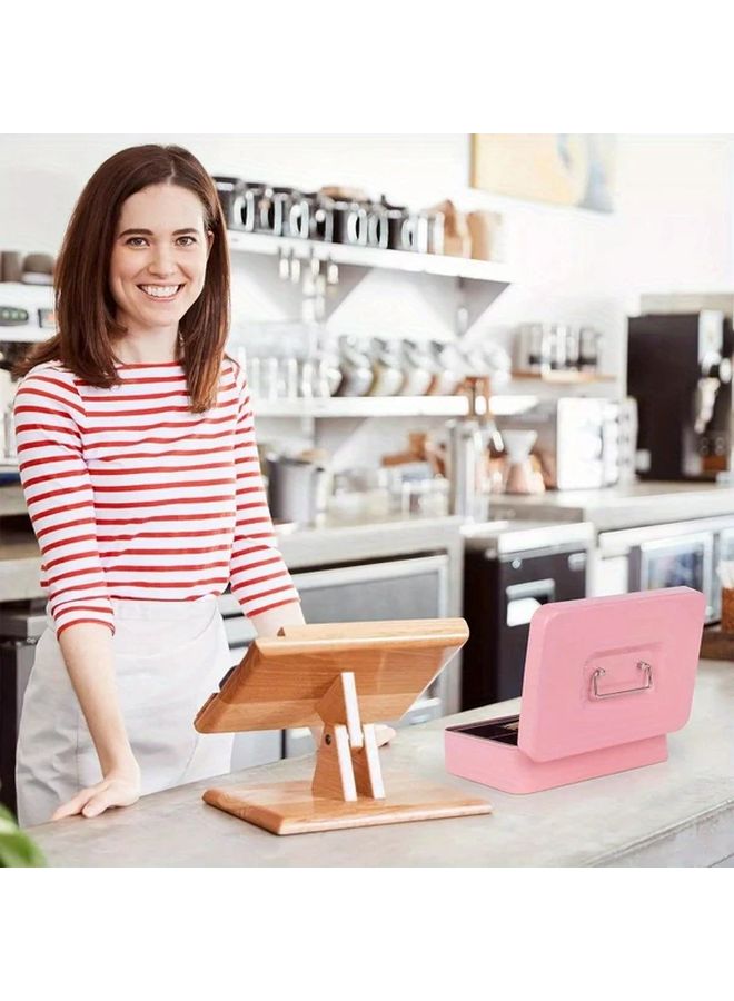 Black Lockable Cash Box With Tray And Key Protected Safe Anti Theft For Home Office - Image 5