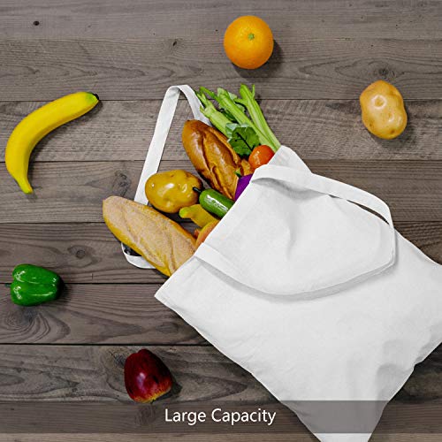 TOPDesign 6-Pack Economical 16"x15" White Cotton Tote Bag, Lightweight Medium Reusable Grocery Shopping Cloth Bags, Suitable for DIY, Advertising, Promotion, Gift, Activity - Image 4