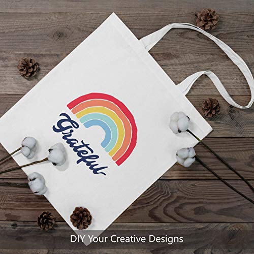 TOPDesign 6-Pack Economical 16"x15" White Cotton Tote Bag, Lightweight Medium Reusable Grocery Shopping Cloth Bags, Suitable for DIY, Advertising, Promotion, Gift, Activity - Image 3