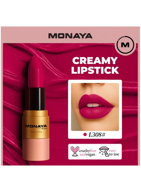 L008 Creamy Lipstick colors，Super Lustrous Lipstick, Creamy Formula For Soft, Fuller-Looking Lips, Moisturized Feel