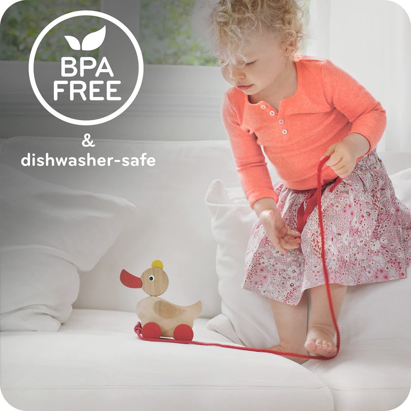 NUK كوب شرب نوك المتقدم بفتحة صلبة، 10 أونصة. أزرق + أخضر - Image 4