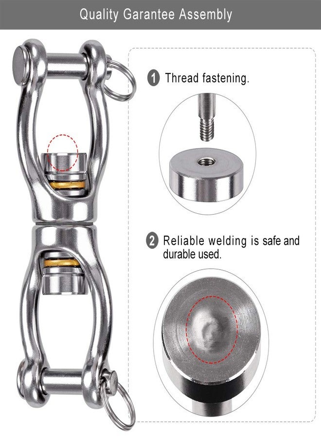 Dolibest SUS304 Silent Bearing Swing Swivel, Tire Swing Swivel with 2 Removeable Buckle for Web Tree Swing, Aerial Dance, Swing Yoga Swing Sets, 770LB Capacity - Image 3