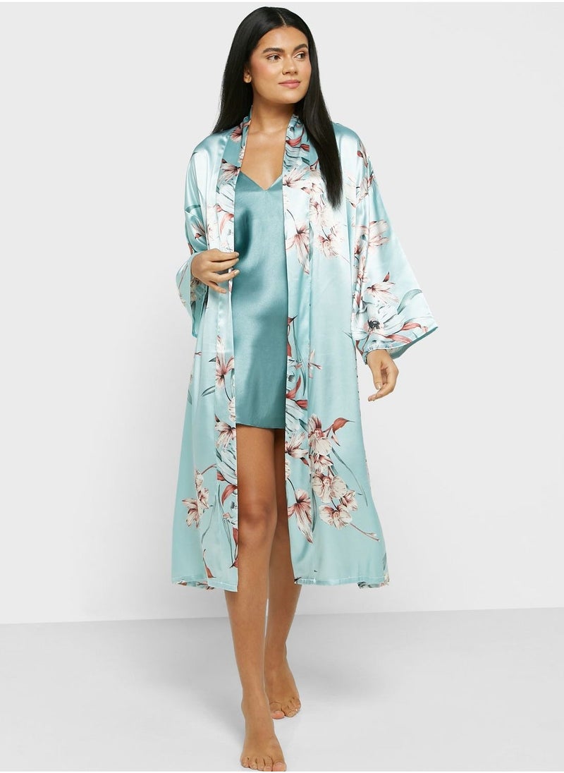 Printed Night Robe - Image 4