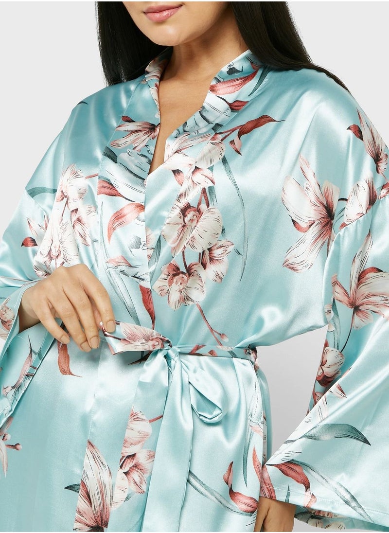 Printed Night Robe - Image 3