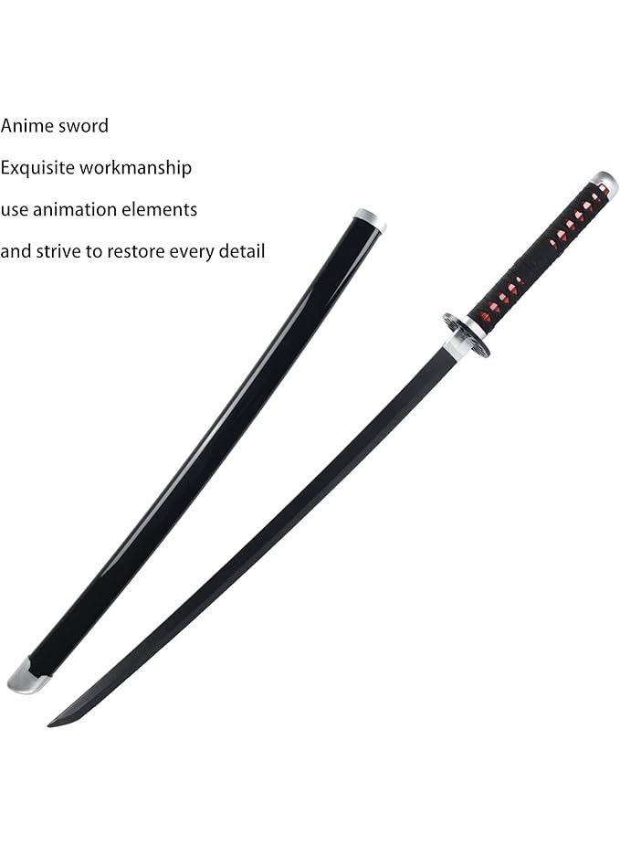 O8.design Amine,High-Grade Carbon Steel Tanjiro Kamado Sword | Safe, Unsharpened Blade, Authentic 1:1 Anime Cosplay Prop - Image 4
