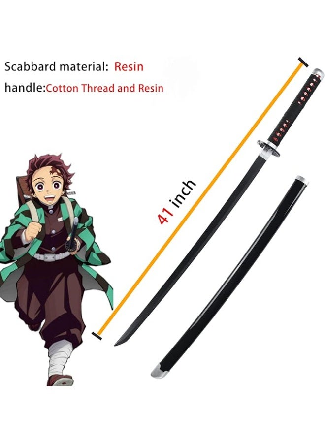 O8.design Amine,High-Grade Carbon Steel Tanjiro Kamado Sword | Safe, Unsharpened Blade, Authentic 1:1 Anime Cosplay Prop - Image 5