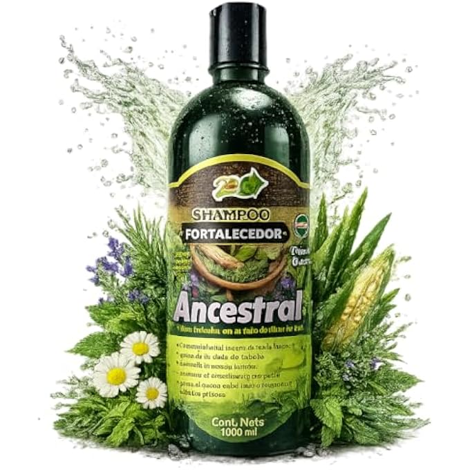Shampoo Fortalecedor Ancestral Strengthening Herbal Shampoo 1L - 33 Fl Oz| Botanical Formula with Espinosilla, Ginkgo Biloba, Chamomile, Rosemary, Nettle & Verbena.