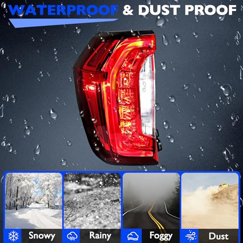 Misakomo Full LED Taillights - Brake Tail Light Compatible with 2021-2024 GMC Yukon SLE SLT AT4 Denal, Replace 84816392 - Driving Parking Reverse Brake Turn Signal Lighting - Rear Left Driver Outer Side LH - Image 3