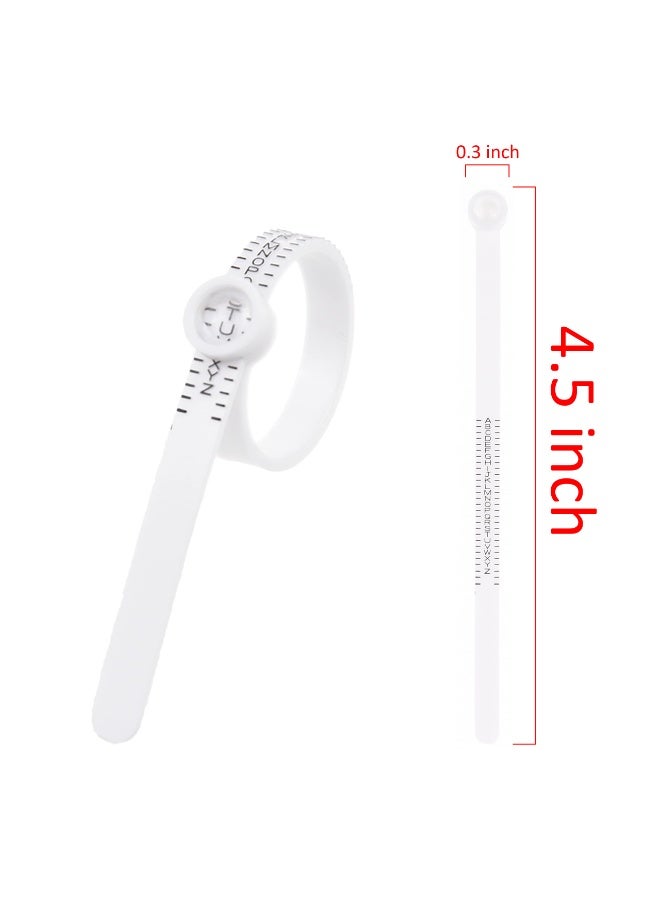 fantasize 2X Ring Sizer Measuring Tool - US Size 1-17 and UK Size A-Z - Measure Finger Size Accurately - Reusable Clear Print with Magnifying Glass - Jewelry, Ring - (Black/White) - Image 3