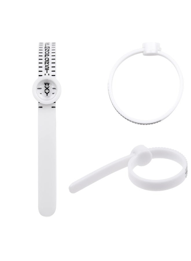 fantasize 2X Ring Sizer Measuring Tool - US Size 1-17 and UK Size A-Z - Measure Finger Size Accurately - Reusable Clear Print with Magnifying Glass - Jewelry, Ring - (Black/White) - Image 4