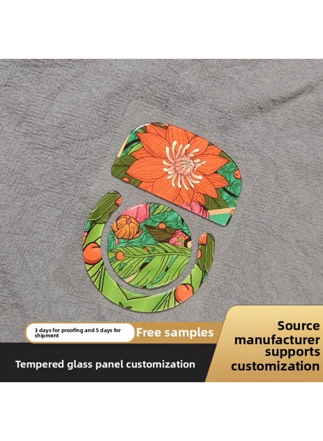Applicable To Logitech GPW Second Generation Wild Lotus Lily Tempered Glass Mouse Foot Sticker Electric Competitive Game Non-slip Mat Foot Sticker-Color:Wild Lotus  - Image 3