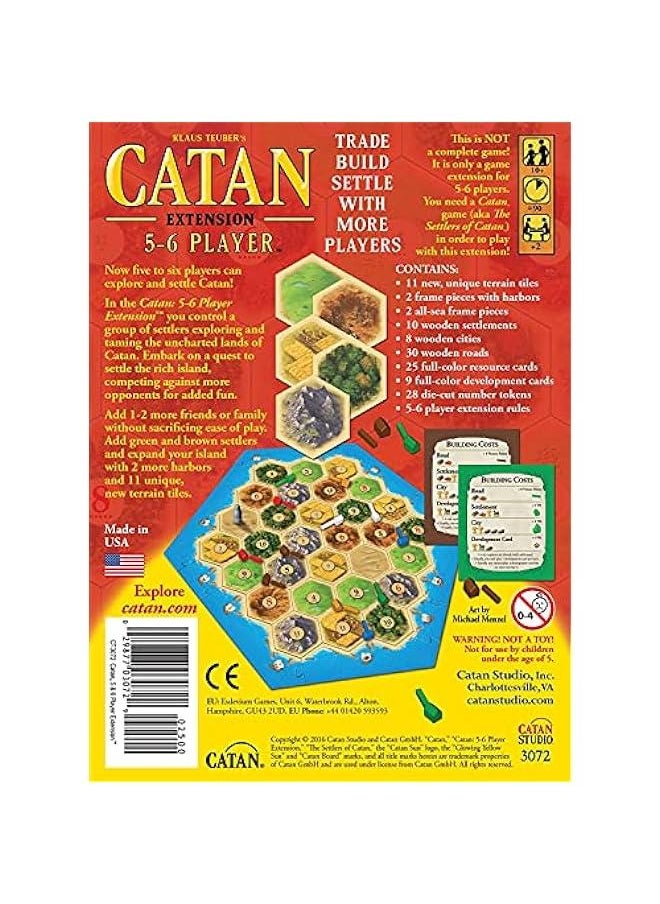 Catan - Board Game 5-6 Player EXTENSION - Expand Your  Game for More Players, Strategy Game for Kids and Adults, Ages 10+, 3-6 Players, 60-90 Minute Playtime, Made by  Studio - Image 1