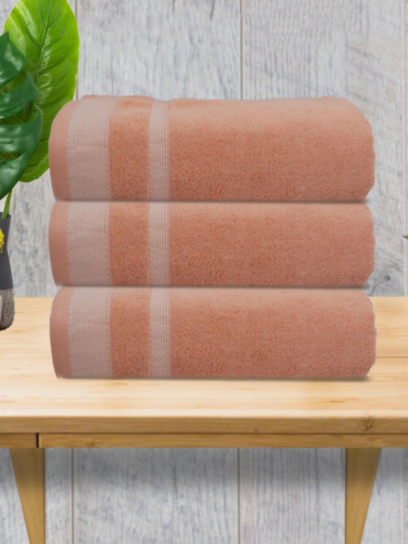 Athom Living Premium Cotton Bath Towel Pack of 3 Soft, Absorbent, and Luxurious Bathroom Essentials/Soft and Absorbent Spa-Quality/Bath Linens/Durable - Image 2