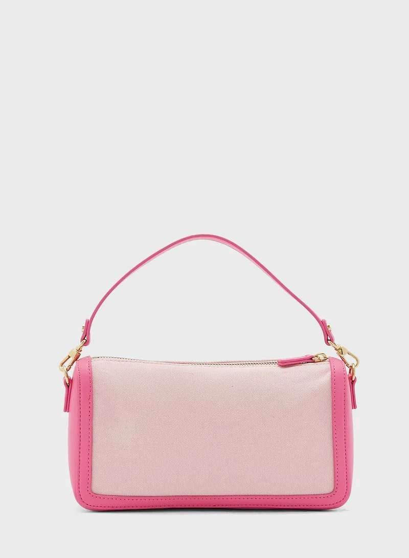 Love Moschino Embroidered Top Handle Satchel