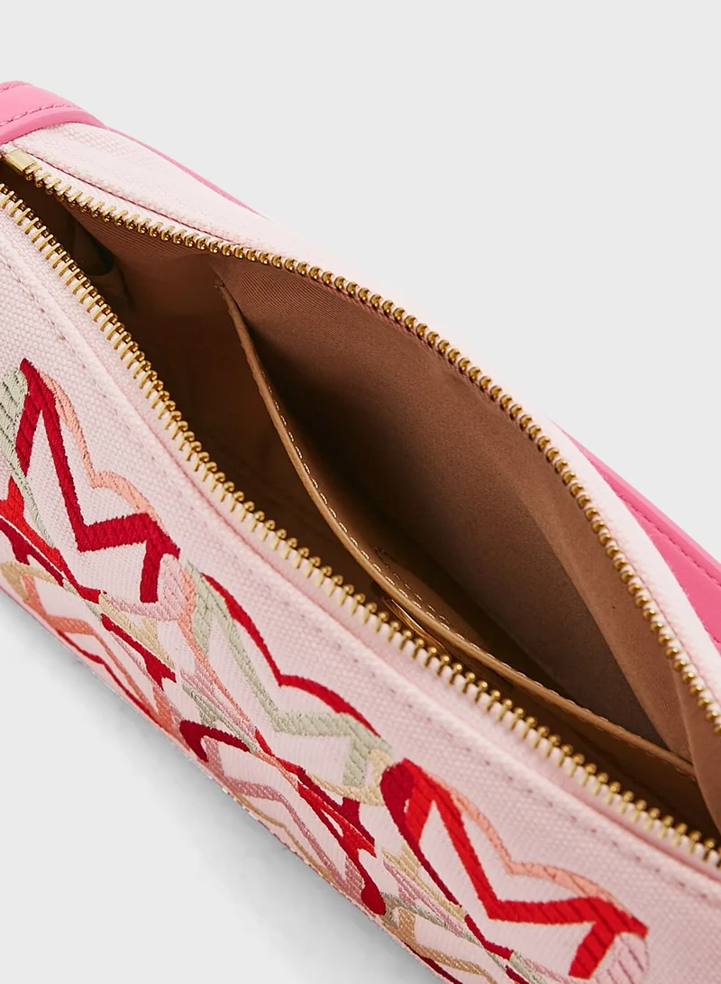 Love Moschino Embroidered Top Handle Satchel