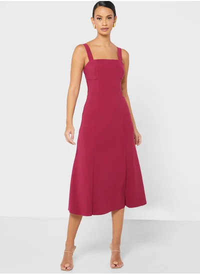 Finders Keepers Cece Square Neck Ruffle Hem Dress
