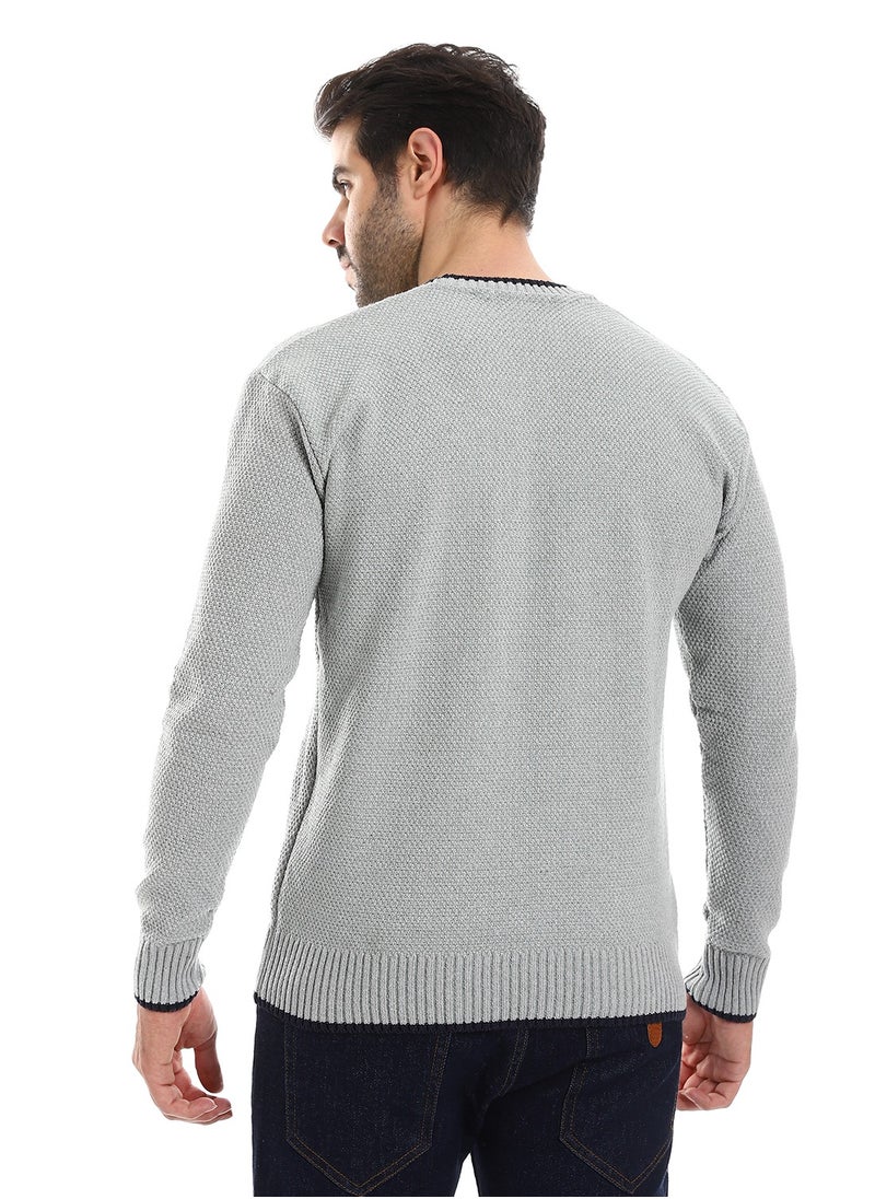 Caesar - Wool Mens Pullover With Multi Design - Image 1