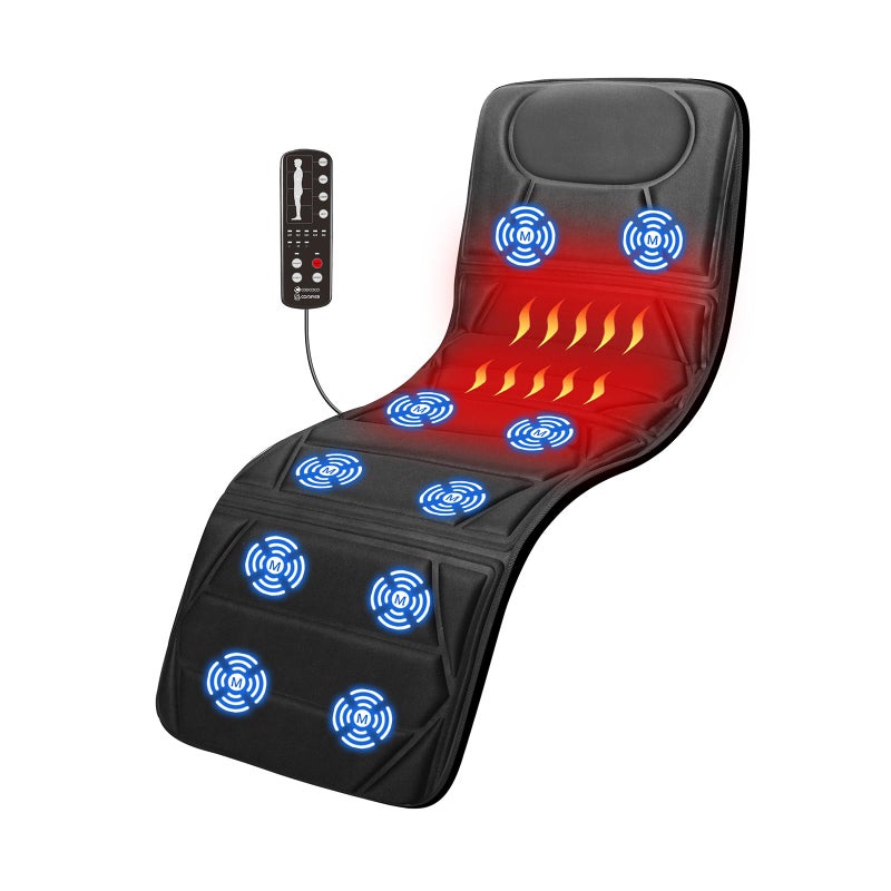 CooCoCo Full Body Massage Mat with Heat Birthday Gifts for Dad Mom Women Men Husband 10 Motors Vibrating Massaging Mattress Massage Chair Pad for Bed Back Massager for Neck Shoulder