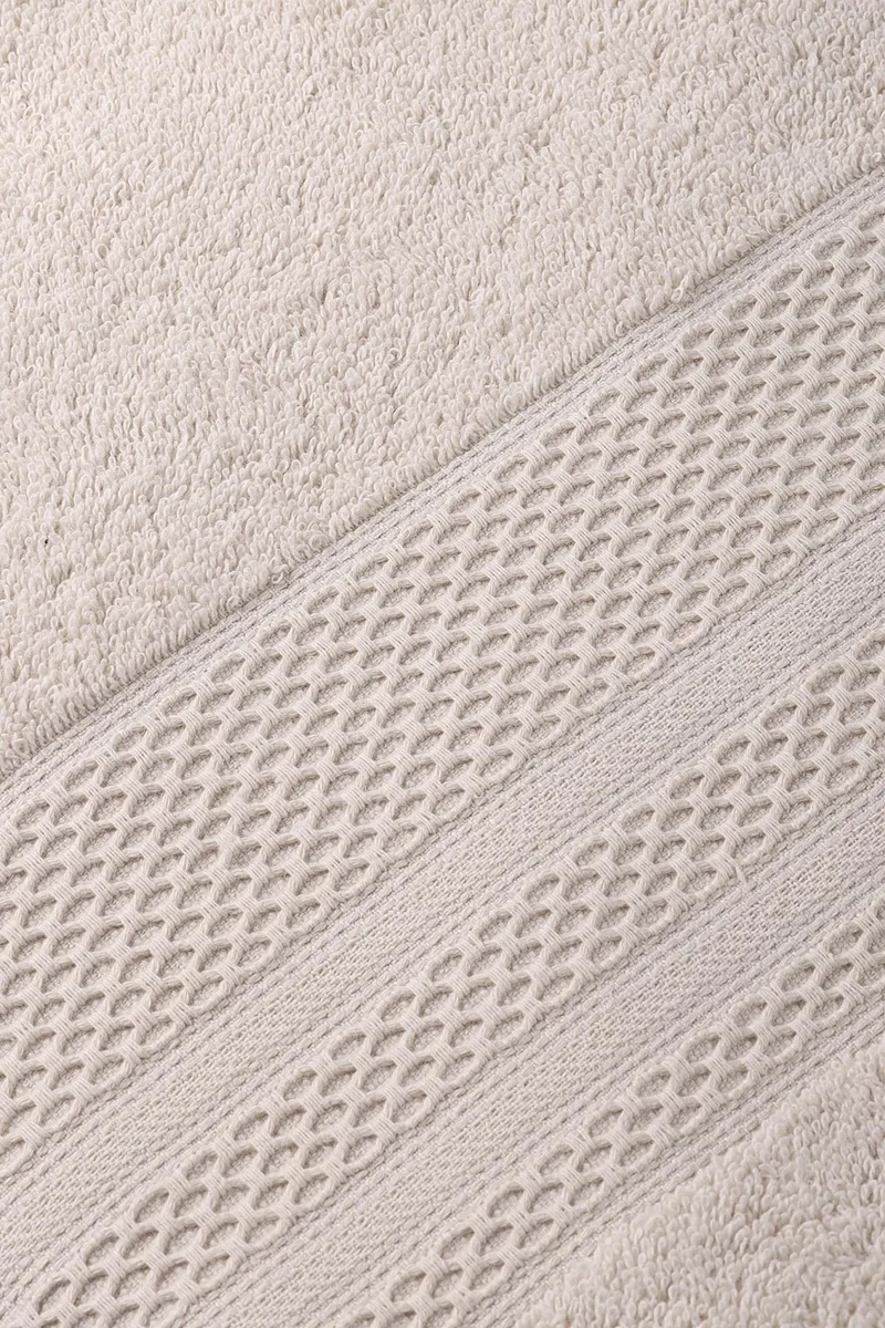 Bluenity Softy - Set of 2 Cotton Hand/Face Towels 50 x 90 cm Beige