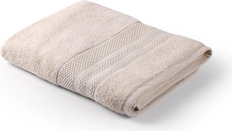 Bluenity Softy - Set of 2 Cotton Hand/Face Towels 50 x 90 cm Beige