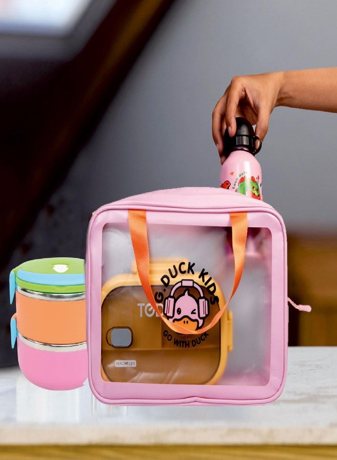 Homestrap Multi-Functional Large Toiletry Storage Wash Bag | Waterproof Wash Bag with Zipper Handle and Transparent Display | Travel Organizer for Bath Accessories & Grooming Kit | Pink - Image 5