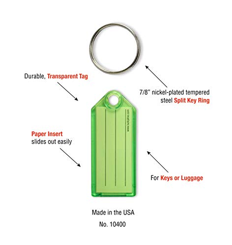 Lucky Line Key Tag with Split Ring; 100 Per Box; Assorted Colors (10400) - Image 5