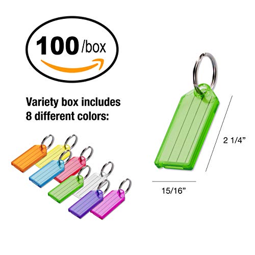 Lucky Line Key Tag with Split Ring; 100 Per Box; Assorted Colors (10400) - Image 2