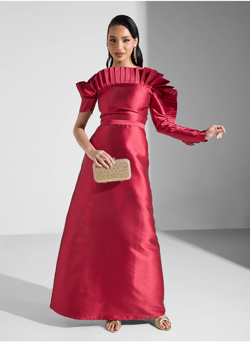 Namshi x Off Shoulder Dress With Statement Pleat