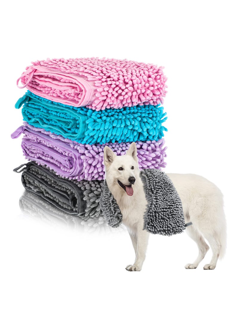 Extra Large Microfiber Dog Towels 4 Pack Super Absorbent Soft Bath Drying Towels for Pets 31.5 x 14 Inch - Image 1