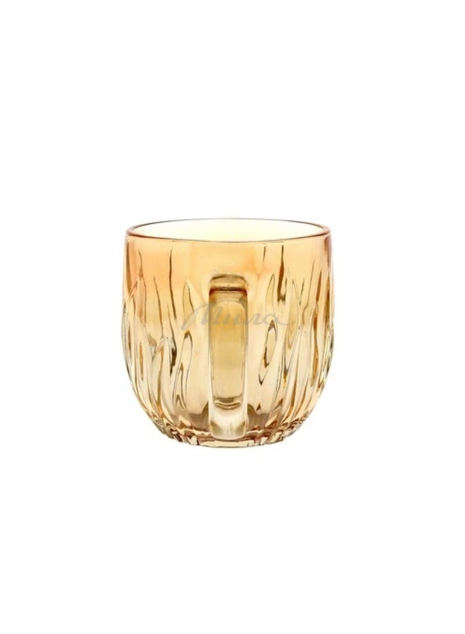 Serve your beverages in style with this amber transparent glass cups set, featuring a modern design that adds elegance to any table. - Image 2