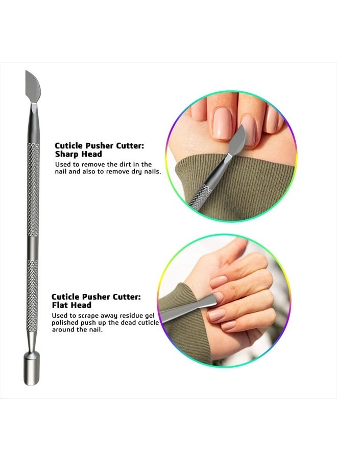 GREEN ESTETICA Professional Cuticle Trimmer Nail Cuticle Cutter Stainless Steel Cuticle Nippers with Sharp Blades of Cuticle Clippers Manicure Tools with Double Spring for Nail Care Pedicure Nail Tools (Silver)  - Image 2