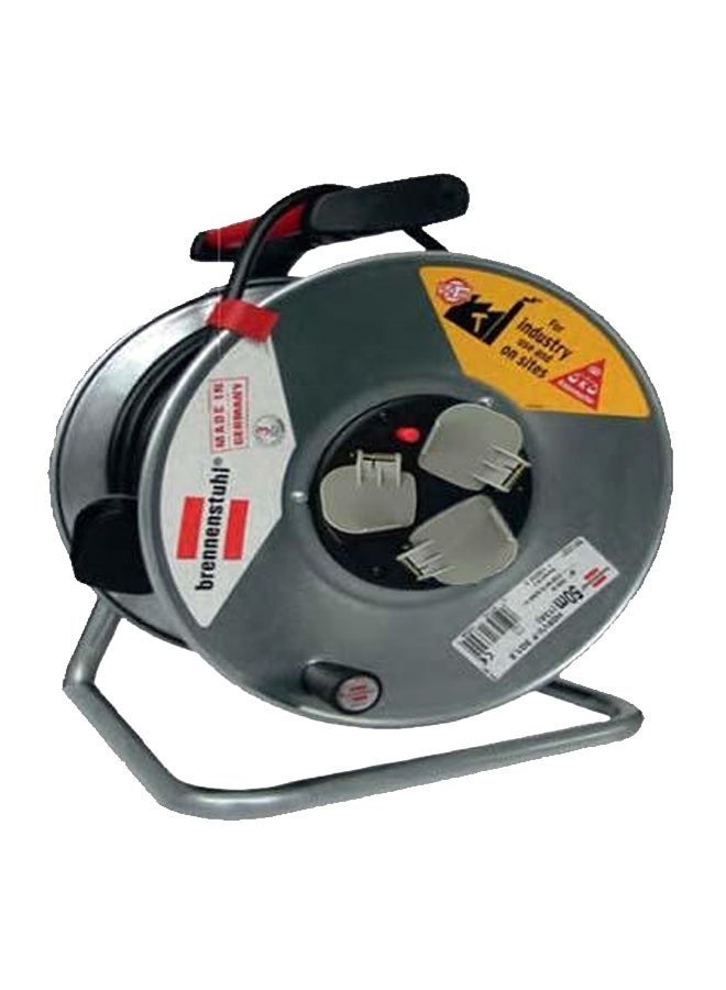 Black/Silver/Yellow Cable Extension Reel 50m