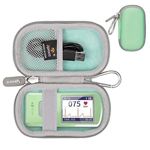 Aproca Green Hard Travel Carrying Storage Case, for EMAY Portable ECG Monitor Wireless EKG Monitoring Devices - Image 1