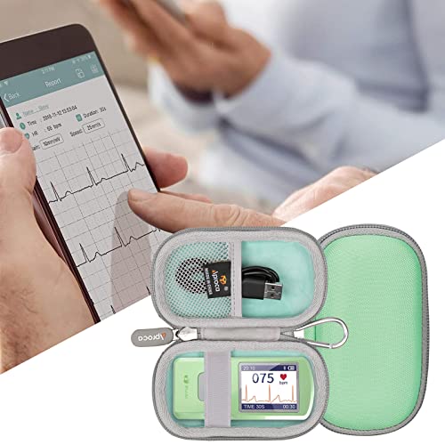 Aproca Green Hard Travel Carrying Storage Case, for EMAY Portable ECG Monitor Wireless EKG Monitoring Devices - Image 4
